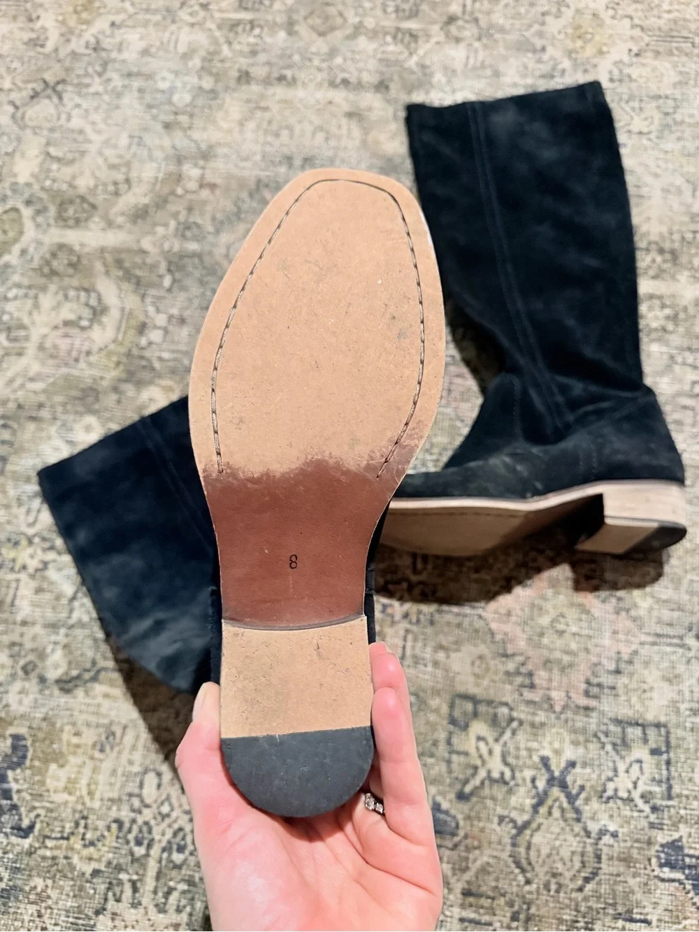 Seychelles Black Suede Over-the-Knee Riding Boots